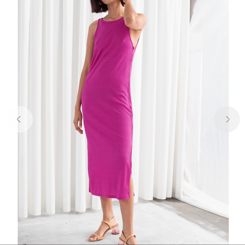 & Other Stories Ribbed Midi Dress